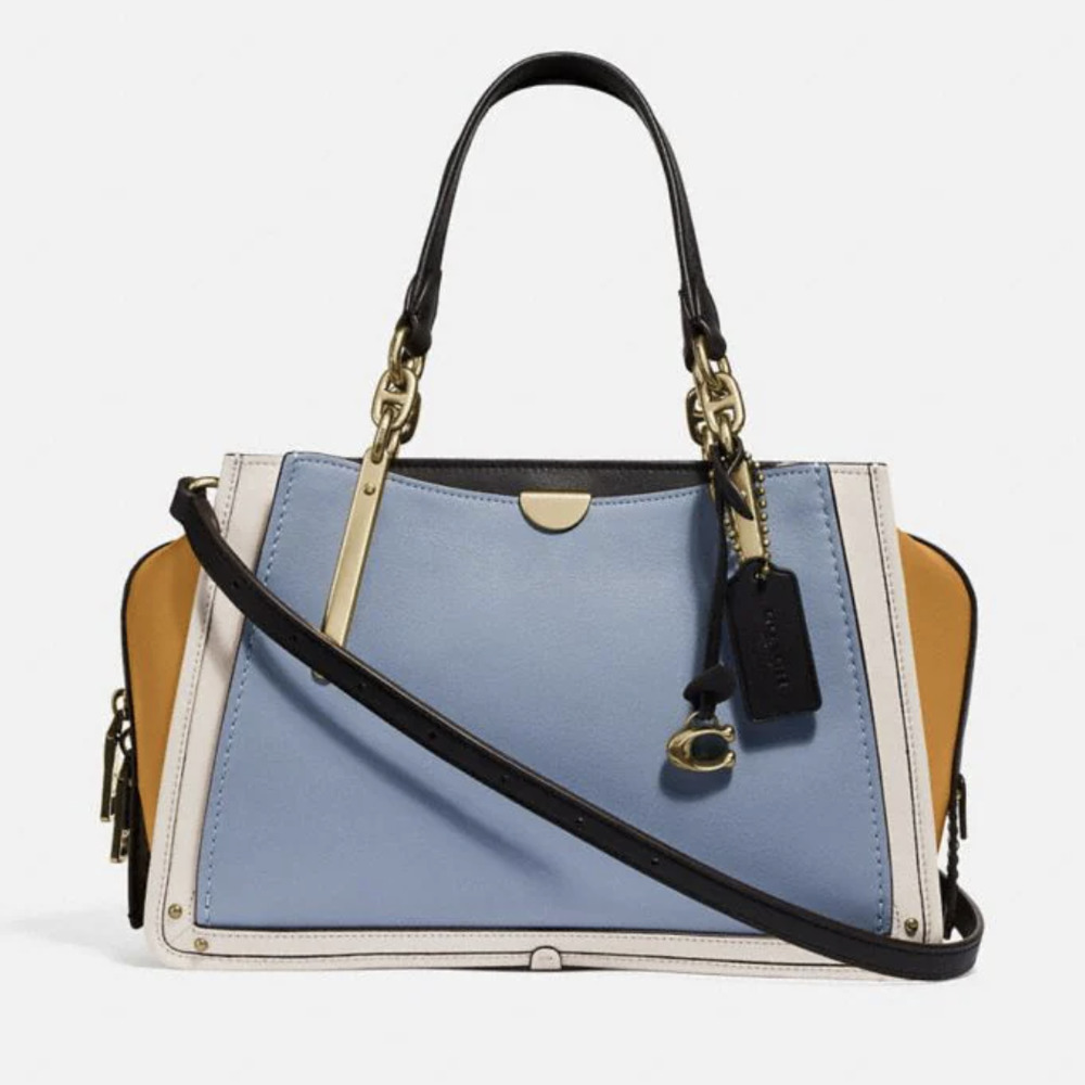 COACH Dreamer Satchel In Colorblock Mist Straw / Multi